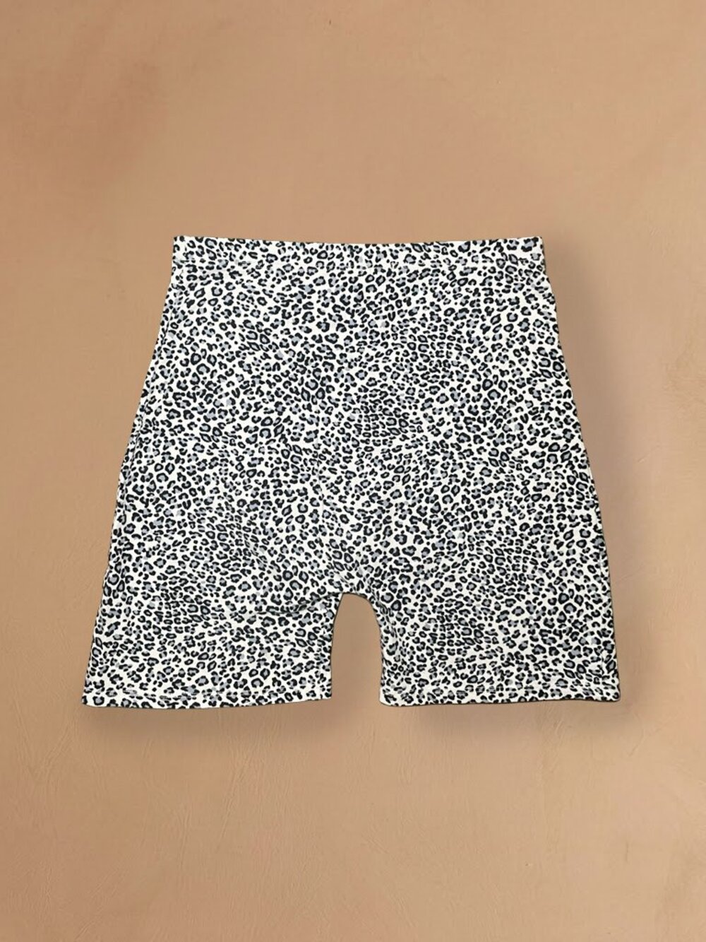 Y2K Leopard Print Ribbed Mini Shorts